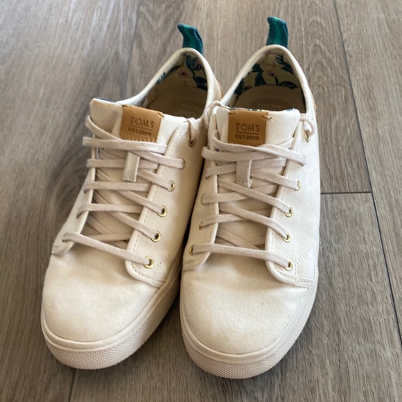 Toms Canvas Sneakers with Striped Pull-tab - Picture 1 of 9